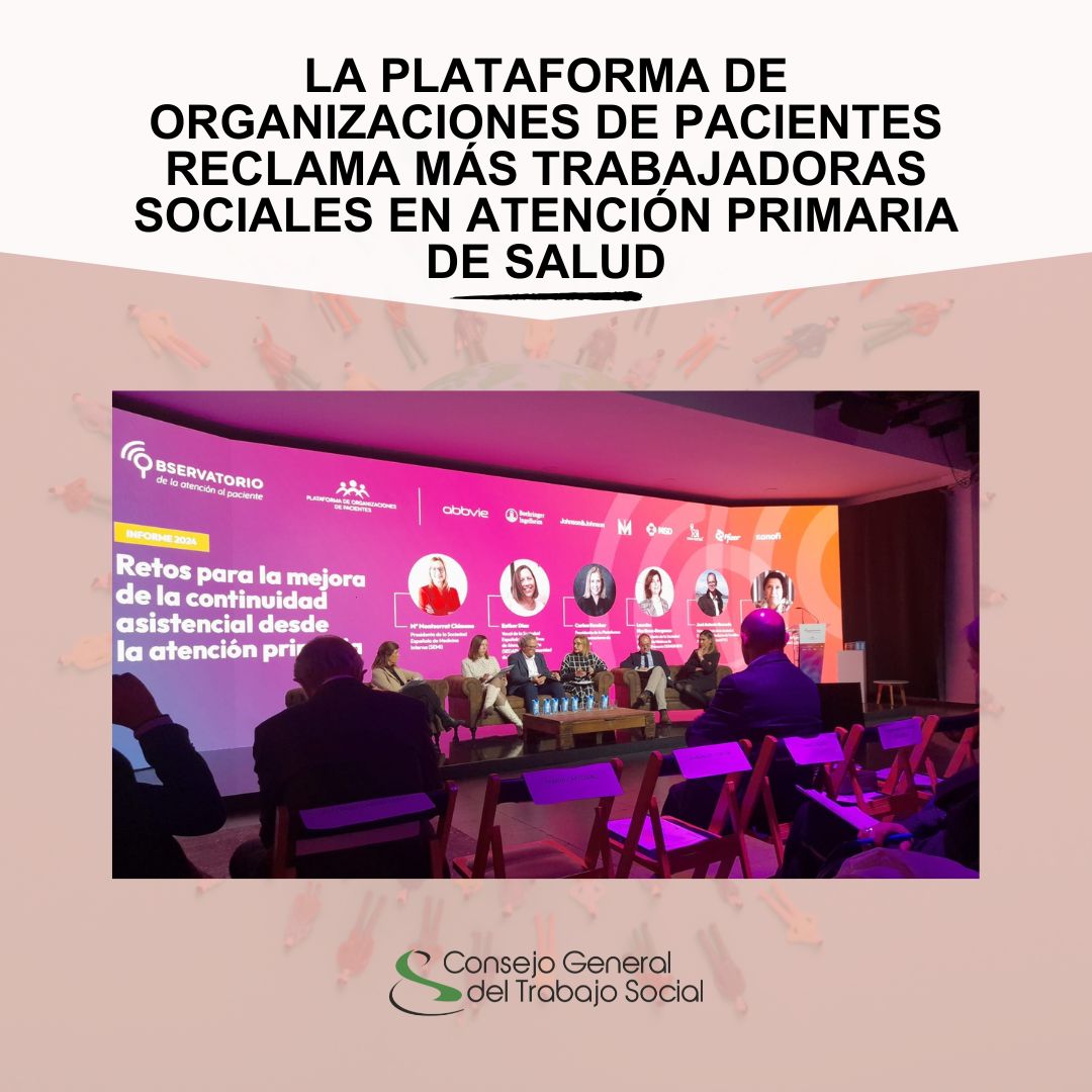 cgtrabajosocial's tweet photo. Como miembro del Consejo Asesor de la Plataforma de Organizaciones de Pacientes (POP), el Consejo General del Trabajo Social estuvo presente ayer en la presentación del Informe 2024 “Abordaje de la cronicidad en la Atención Primaria y Comunitaria en España” en Madrid.

Durante el acto la Plataforma reclamó la mejora de la gestión de la Atención Primaria, con recursos adaptados a las necesidades de salud de cada territorio, especialmente invirtiendo más en acercar la salud a las personas, la atención domiciliaria, el desarrollo de planes de cronicidad desplegados por todas las comunidades con indicadores comunes, la mejora de la continuidad asistencial, y el aumento de la financiación.
Noticia completa en la sección de noticias de la web del Consejo General