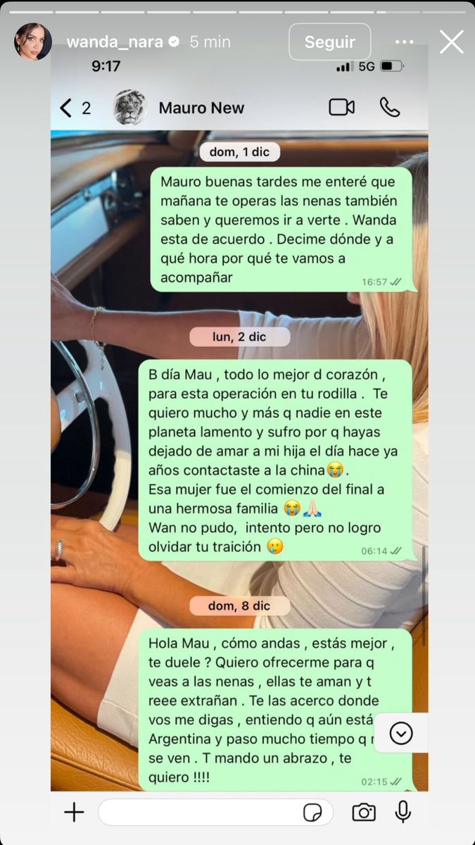 fedeebongiorno's tweet photo. 🚨 9:30 de la mañana Wanda está subiendo chats de su mamá con Icardi https://t.co/r0MMW0oaTN