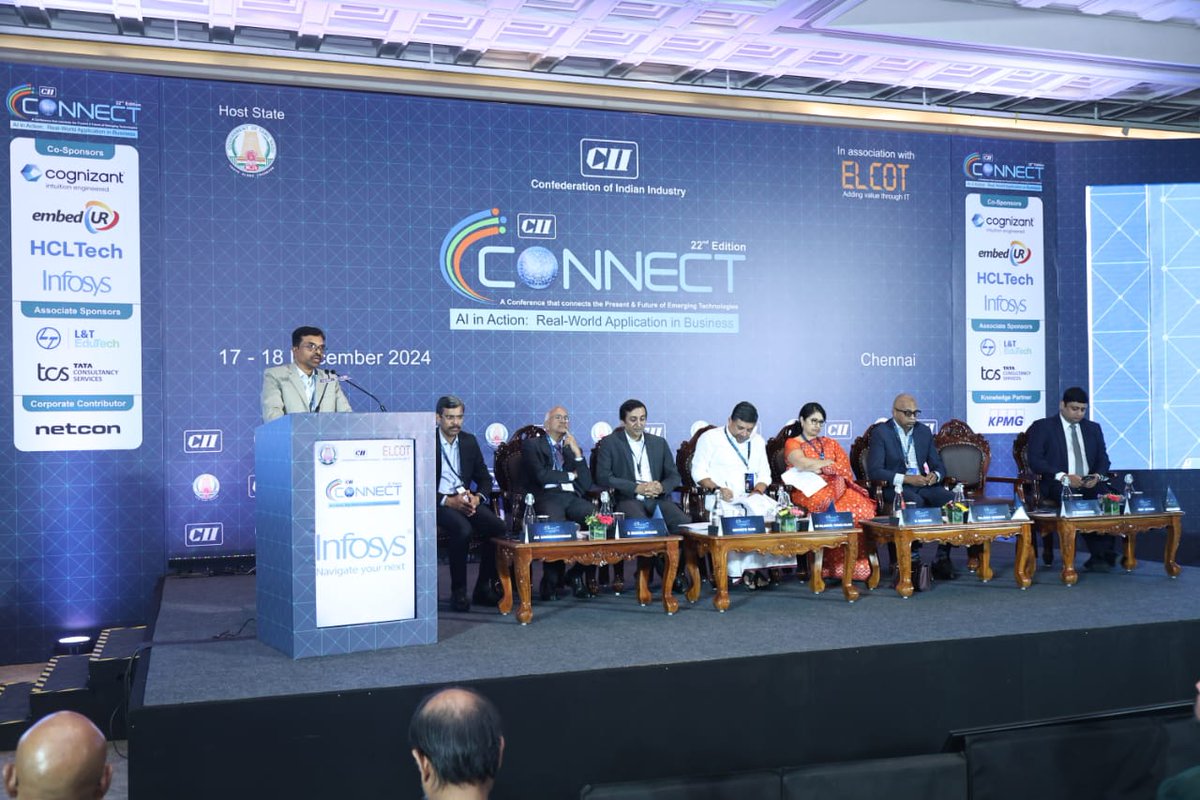During the special address at #CIIConnect2024, Chennai - 17-12-24, Sh.V.Mahadesha, Director, STPI Chennai, highlighted the capabilities of the STPI hyperscale public cloud “Ananta” &amp; its benefits for hosting workloads of enterprises, start-ups &amp; Govt. , including AI applications.