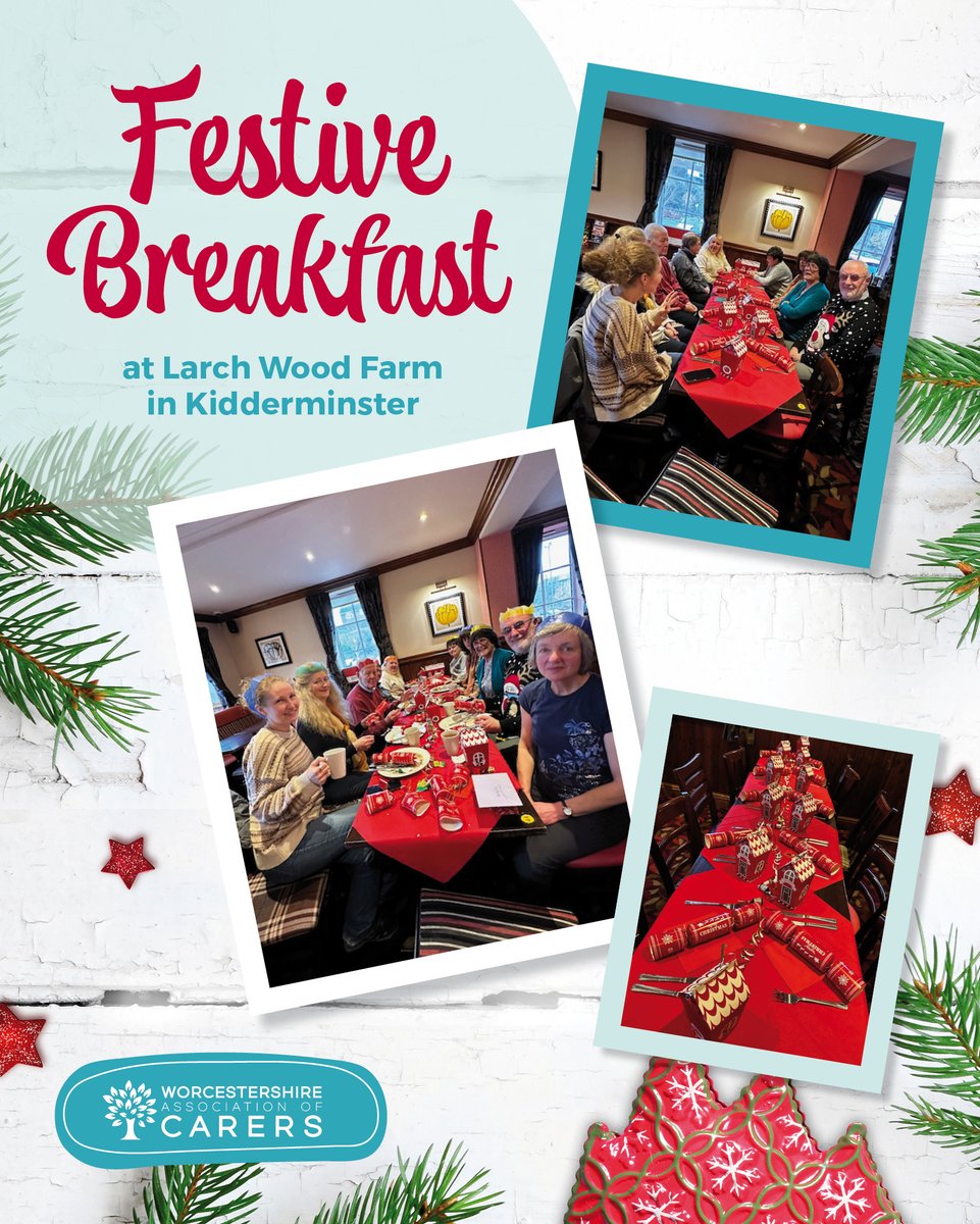 CarerCommunties's tweet photo. Here are some snap shots of a very festive and a lovely get together for Carers @LarchWoodFarm #festivebreakfast #unpaidcarers #supportcarers #kidderminster #tuesdayvibes #tuesday #wellbeing #wellness https://t.co/3gaPJUSK8j
