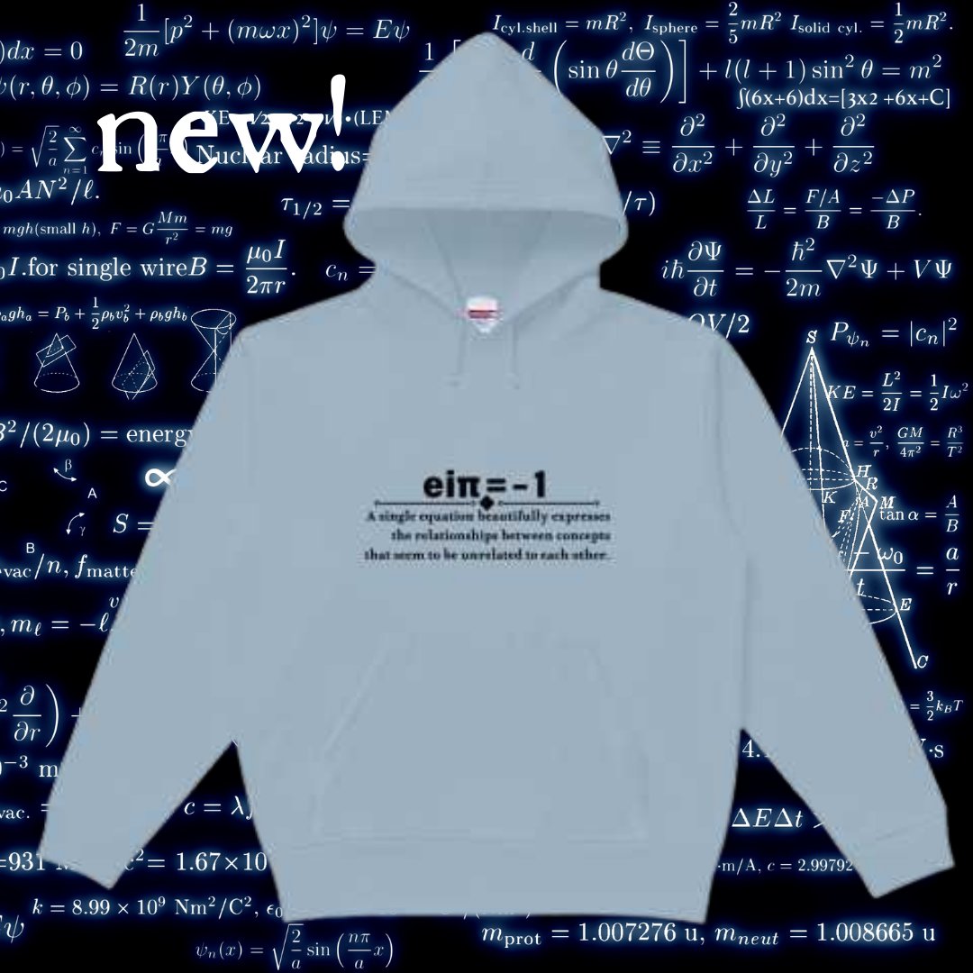 oekaki_mizuki's tweet photo. #Tシャツトリニティ さんにて
新作デザイン追加しました！

デザイン名『美しい数式』

ただいまセールも好評開催中です🎊この機会に是非!!
お得にGETしてね♪
https://t.co/GsyJViG4Gi https://t.co/OzWT5Xf6bo
