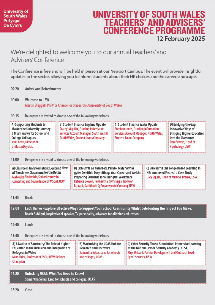 USW_SCL's tweet photo. 🎉 Exciting news! Our Teachers' and Advisers' Conference Programme is live! 📚✨ Don’t miss out, secure your spot today! 👉https://t.co/RJ6tLbcz0a https://t.co/IieRddwmJ8