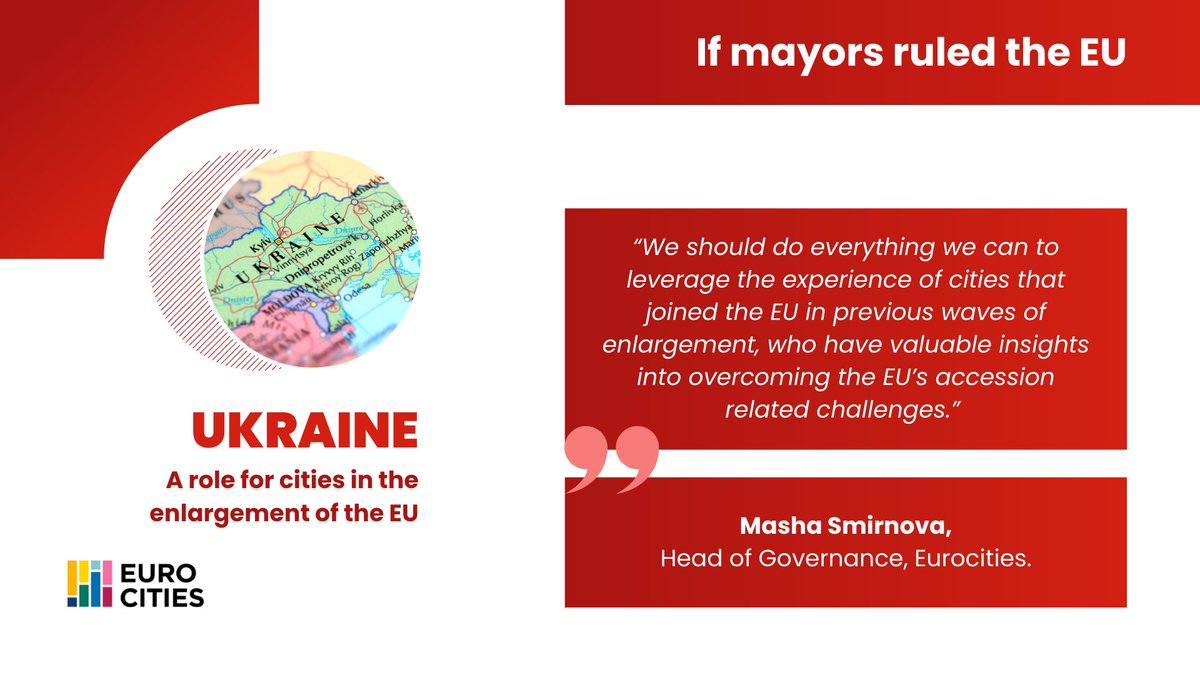 EUROCITIES's tweet photo. 📢 We're advocating for a greater role for cities in EU enlargement #100daysEU

💙💛 Eurocities’ capacity-building programme for Ukrainian cities has helped design sustainable urban strategies while fostering mutual understanding &amp; partnerships.

🖇️📃 https://t.co/l48pFuhlnp https://t.co/FIbdIbJ1Hw