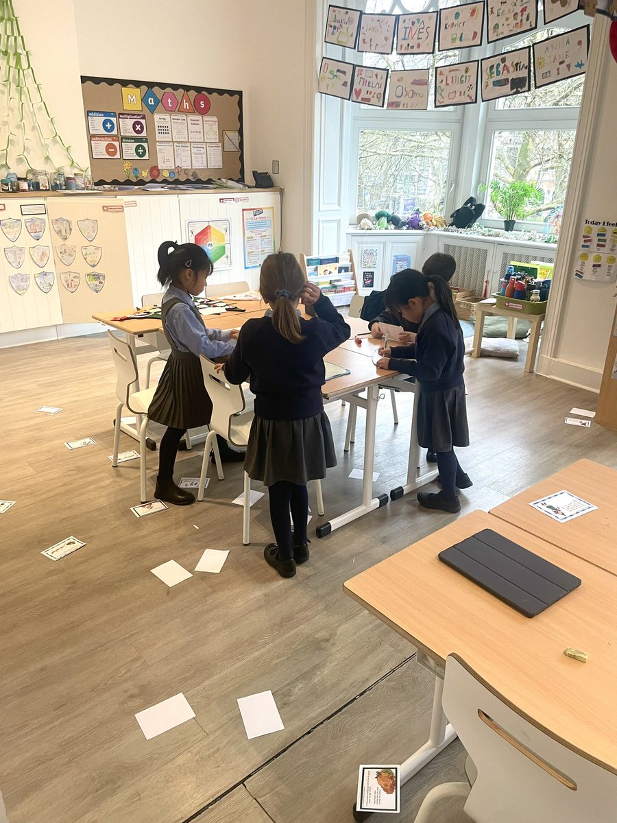 BJAB_PrePrep's tweet photo. It was snowing Christmas word problems! Year 3 applied their addition, subtraction, multiplication and division skills this morning to solve Maths puzzles this morning. #BJABYear3 #BJABMaths https://t.co/6sIT856fzs