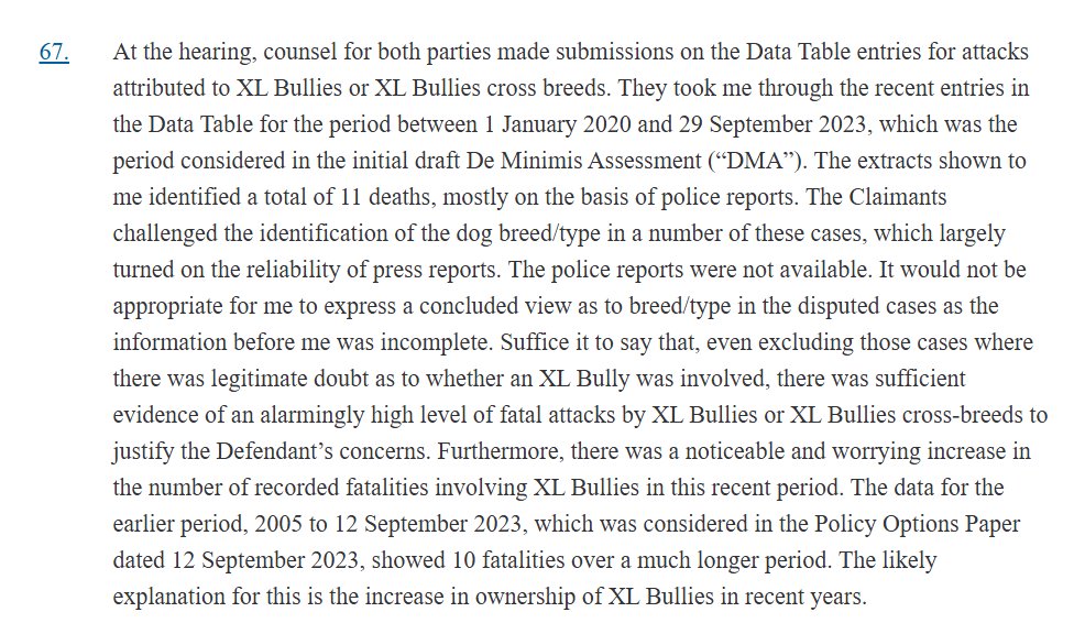 The high court judgement for the unsuccessful appeal of the XL Bully ban is now public. For months, we were labelled as misinformation and fake news. Let the record show there is now no doubt with the evidence in full that XL Bullies are disproportionately involved in fatalities.