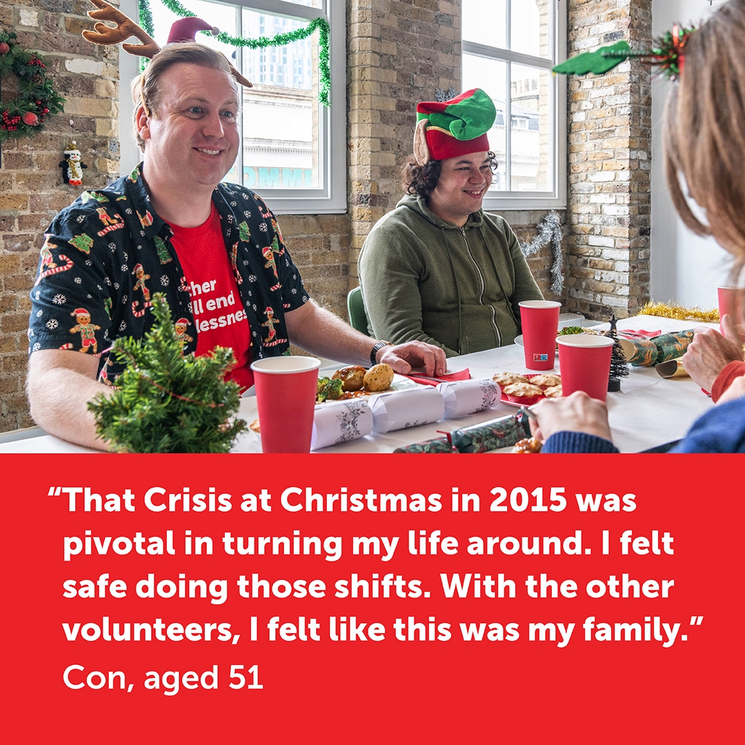 crisis_uk's tweet photo. In Dec 2015, Con came to #CrisisAtChristmas after months of sofa surfing and sleeping rough. Nine years later, he's a homeowner, Crisis volunteer, and has managed a service supporting homeless people and prison leavers.

Support Crisis this Christmas: https://t.co/hVtN1XSGVW
1/3 https://t.co/GibC2xwke1
