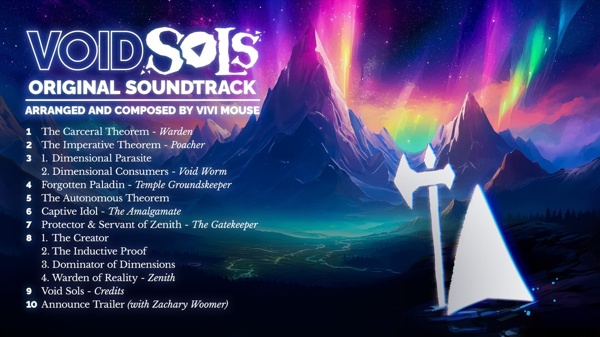 🎵 Immerse yourself in the melodies of the Void Sols Soundtrack.  

The official soundtrack is available here: store.steampowered.com/app/3230080/Vo…