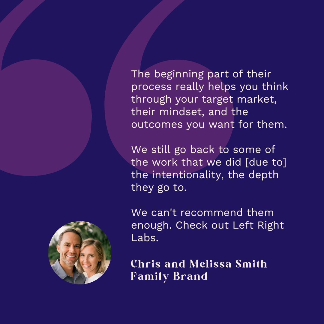 LeftRightLabs's tweet image. Chris and Melissa founded “Family Brand” with a mission to teach others how to become better parents, better spouses, and build stronger families.

Visit leftrightlabs.com/portfolio/fami…
or check our bio for links to Our Work

#leftrightlabs #mindshare #mindsharesummit #brandstrategy