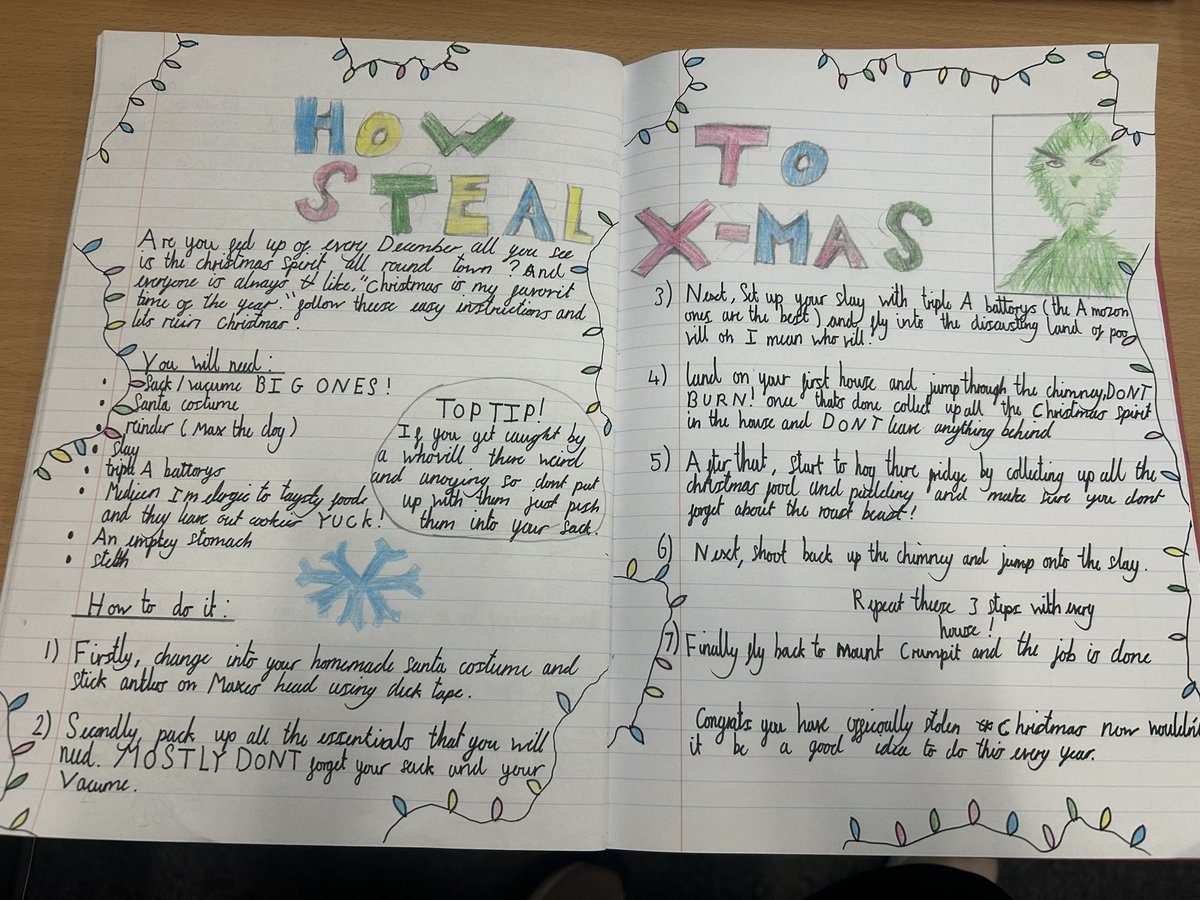 latimerprimary's tweet image. More of #ClassSP’s fantastic Grinch instructions! #LatimerEnglish