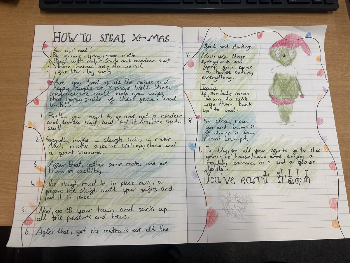 latimerprimary's tweet image. More of #ClassSP’s fantastic Grinch instructions! #LatimerEnglish