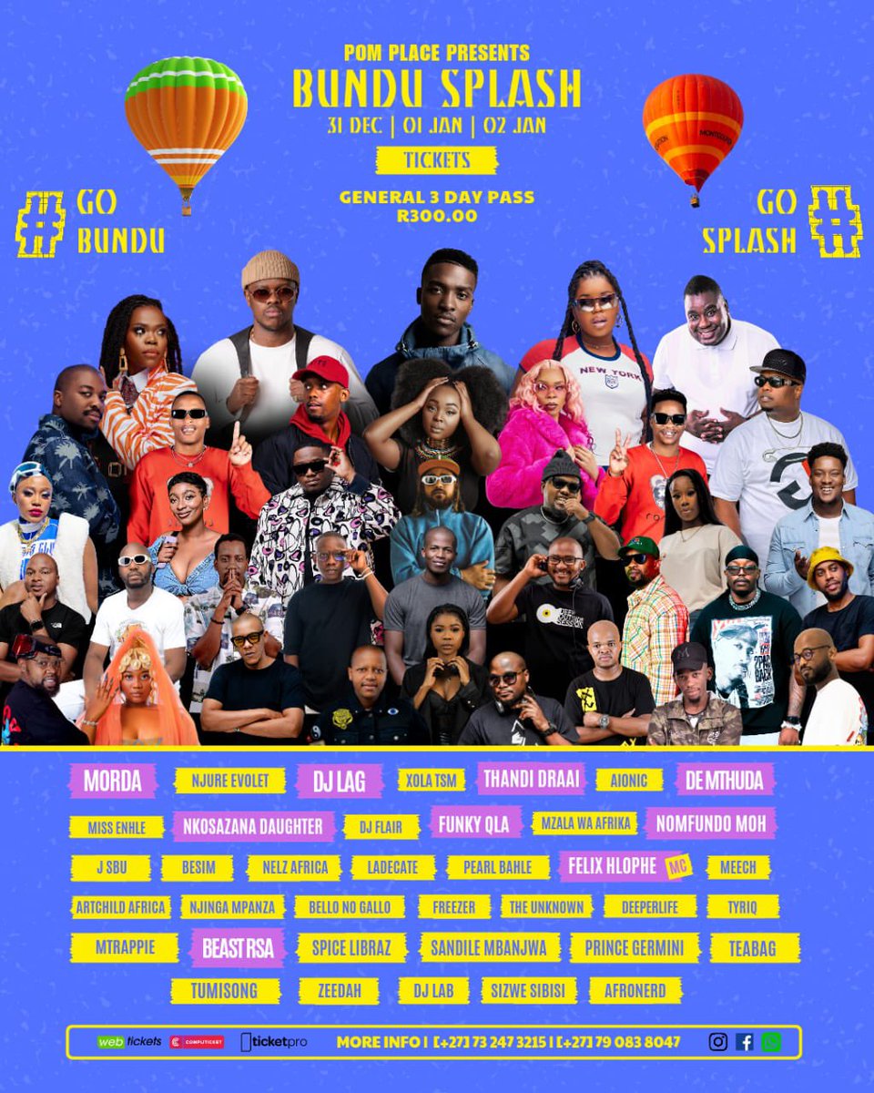 NelzAfrica's tweet photo. B U N D U S P L A S H - 31 D E C - 02 J A N 😤
Make sure you get your tickets! There’s no other way to enter the new year! Camp Out! Wild Out! Go Bundu! Safely! 🤞🏾
Got a fire performance set - See you there!
#BunduSplash #GoBundu #GoSplash https://t.co/5bQzZeBviO