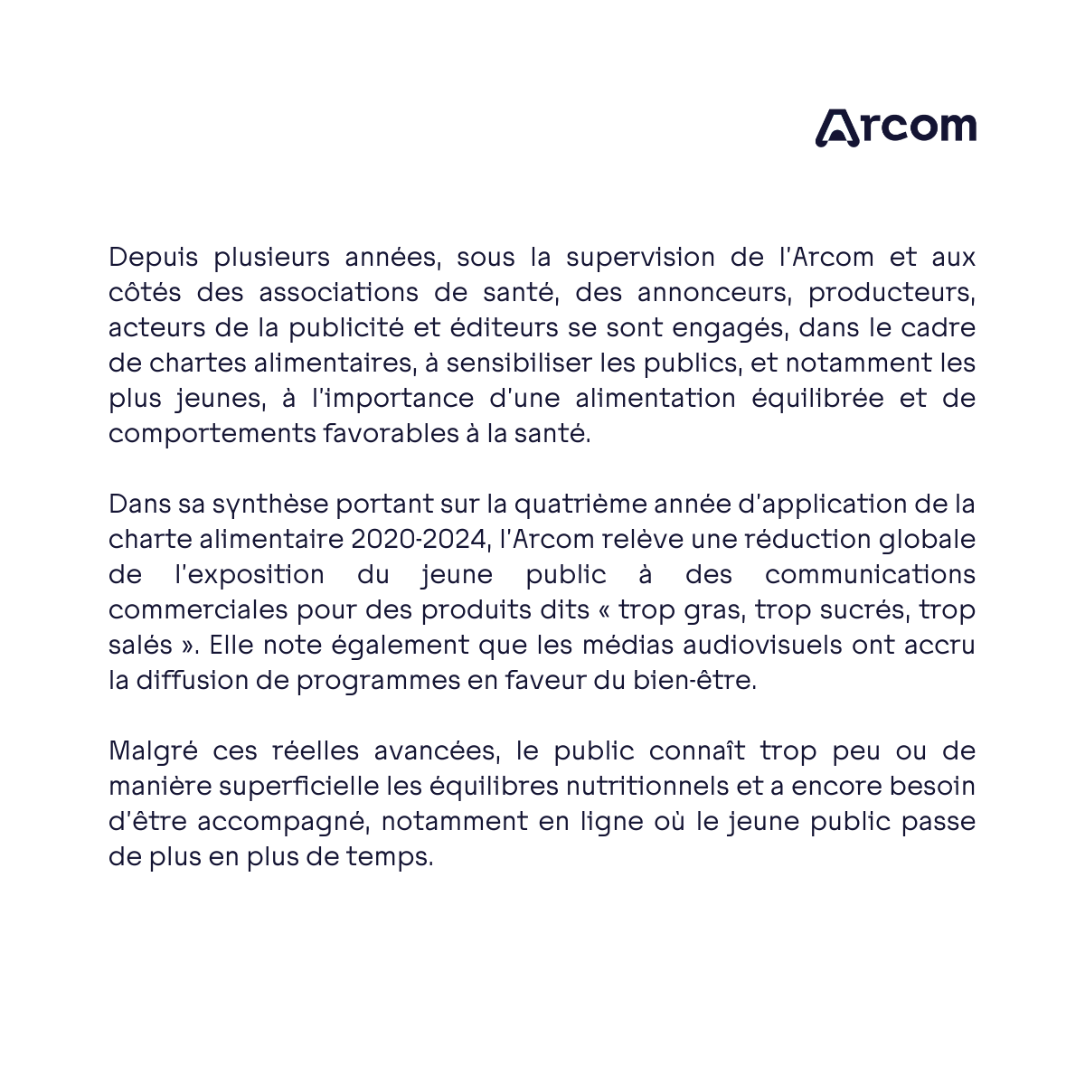 Arcom_fr's tweet photo. 🔈 #SantéPublique | Signature d’une nouvelle charte alimentaire 2025-2029 🔽

Le communiqué de presse : https://t.co/rlZv5Rm3vL