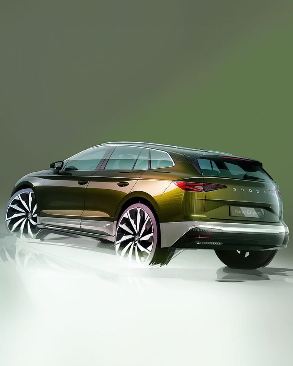 motorxone's tweet photo. Skoda teases updated Enyaq EV featuring sleek new ‘Tech-Deck Face’ front fascia design.

Skoda has released two official sketches depicting the updated Enyaq and Enyaq Coupe.

Global premiere soon, stay tuned for more updates.

#SkodaEnyaq https://t.co/SJRYX0QzxC
