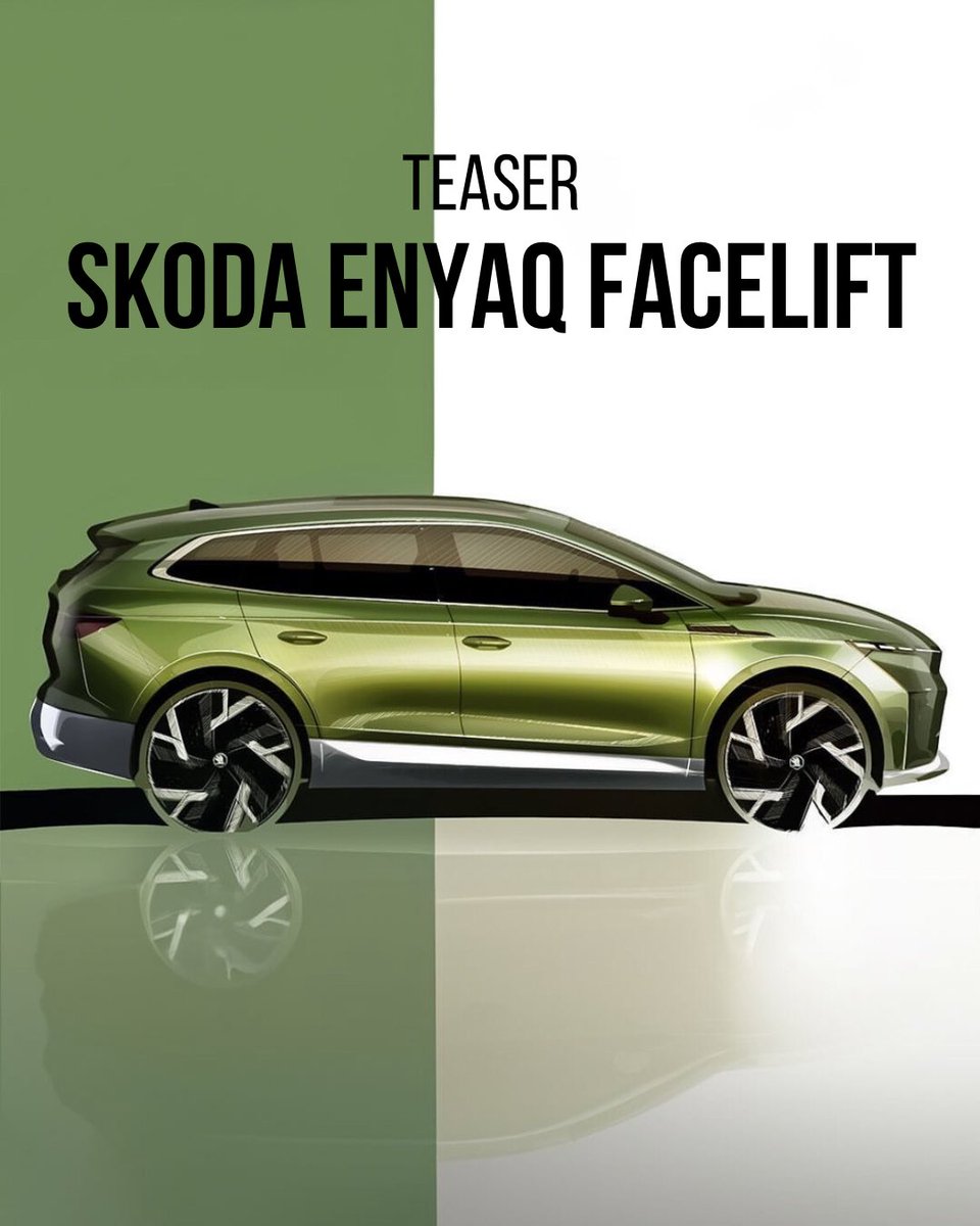 motorxone's tweet photo. Skoda teases updated Enyaq EV featuring sleek new ‘Tech-Deck Face’ front fascia design.

Skoda has released two official sketches depicting the updated Enyaq and Enyaq Coupe.

Global premiere soon, stay tuned for more updates.

#SkodaEnyaq https://t.co/SJRYX0QzxC