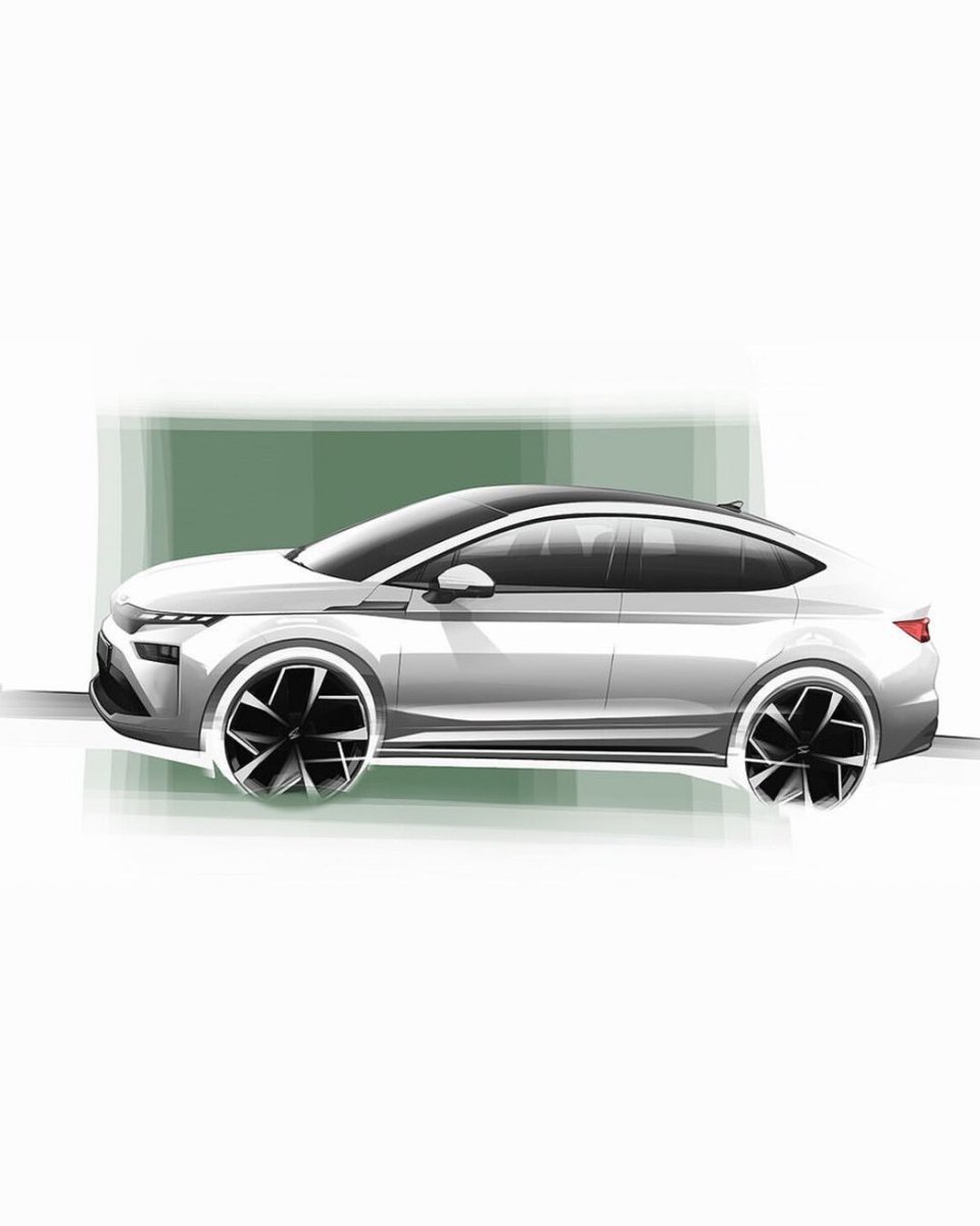 motorxone's tweet photo. Skoda teases updated Enyaq EV featuring sleek new ‘Tech-Deck Face’ front fascia design.

Skoda has released two official sketches depicting the updated Enyaq and Enyaq Coupe.

Global premiere soon, stay tuned for more updates.

#SkodaEnyaq https://t.co/SJRYX0QzxC