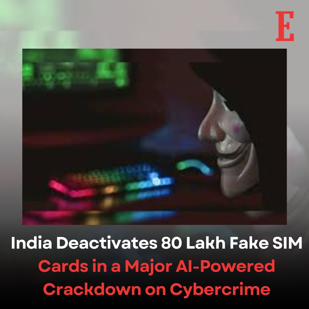 EntrepreneurIND's tweet image. India Deactivates 80 Lakh Fake SIM Cards in a Major AI-Powered Crackdown on Cybercrime

Read more: lnkd.in/gzdcKrTQ

#CybercrimeCrackdown #AISecurity #FraudPrevention #SIMDeactivation #DigitalSafety #DoT #JyotiradityaScindia #TelecomSecurity #SecureTelecom #DigitalIndia