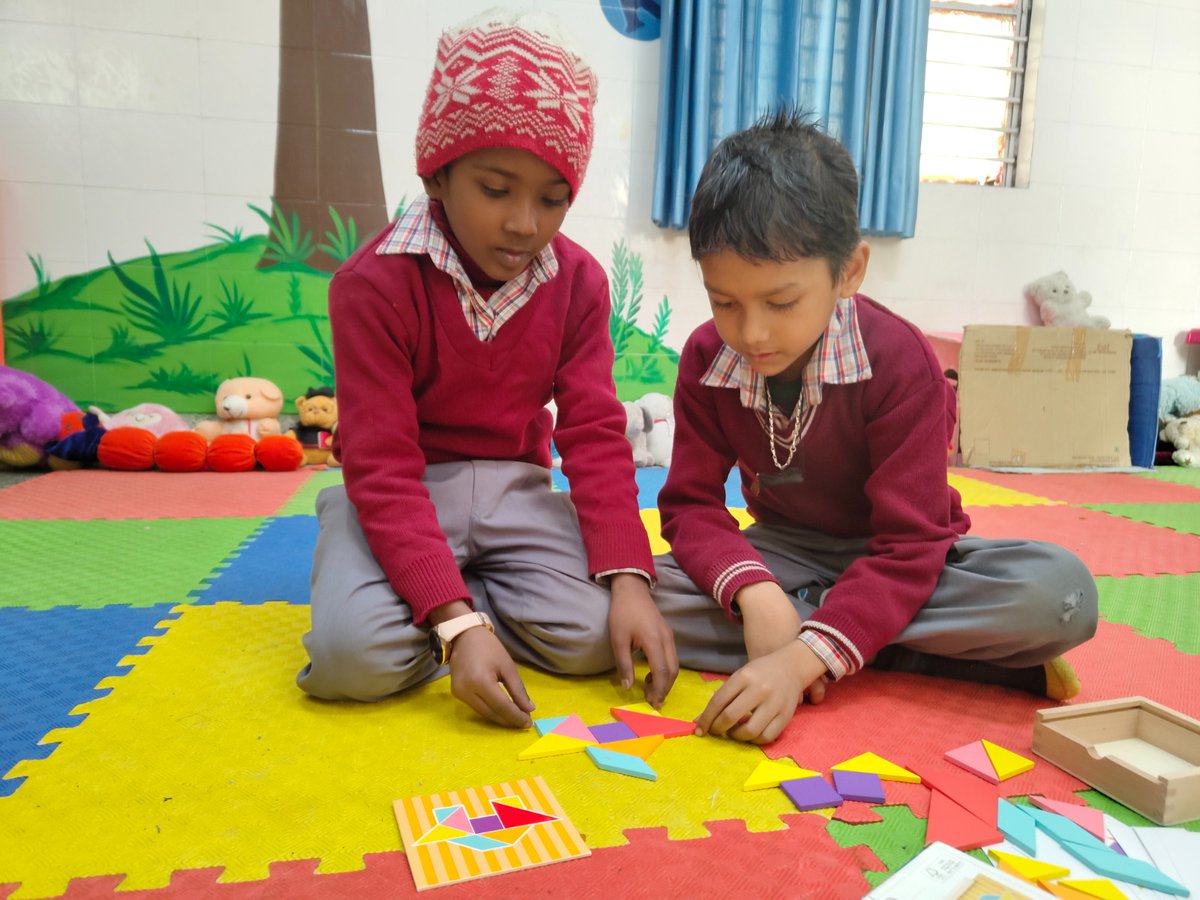 Engaging with tangram offers an enjoyable opportunity to explore challenges associated with spatial and logical reasoning. 
#TheToyBank has ensured that tangrams are available in every #SafePlayroom, providing children with a valuable opportunity to sharpen their abilities.