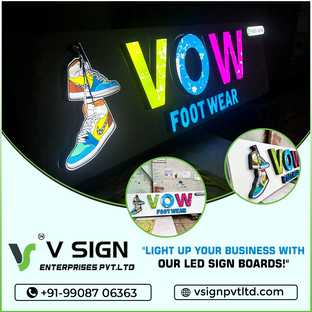 vsignpvtltd's tweet image. Light up your business with Vsign's vibrant LED sign boards! We designed the perfect LED sign for Vow Footwear, boosting its visibility and impact. Ready to shine? Contact Vsign to get your custom LED board today!

vsignpvtltd.com
9908 706363
#signboard #signboarddesign