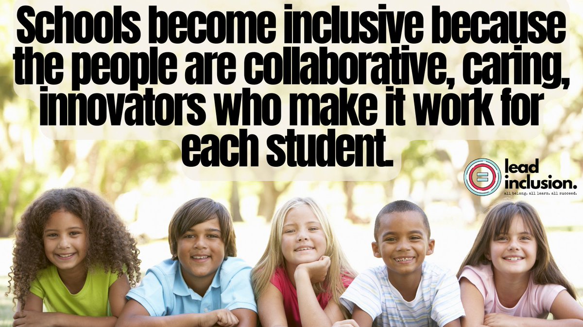 leeannjung's tweet image. Schools don&apos;t become &quot;inclusive schools&quot; by learning strategies and implementing programs. They become inclusive because the people are collaborative, caring, innovators who make it work for each student. #LeadInclusion #TeacherTwitter #InclusiveEd #EdLeaders