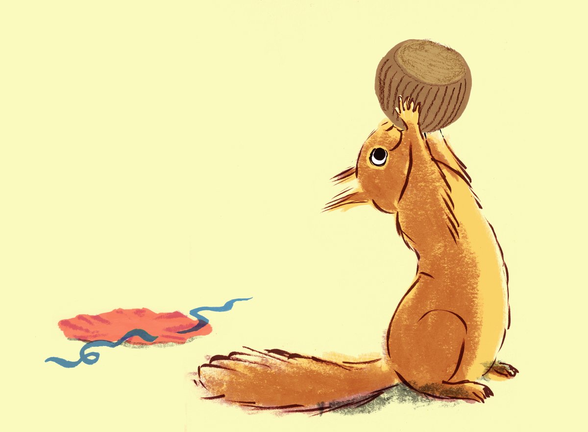 A huge well done to Eleanor Lavender, whose illustration pair ‘Squirrel’s Surprise’ was selected as one of the awarded runners-up in our ‘What’s Inside?’ illustration competition! Our judges loved the expressive face and body language here, emotion just bursts from the page!