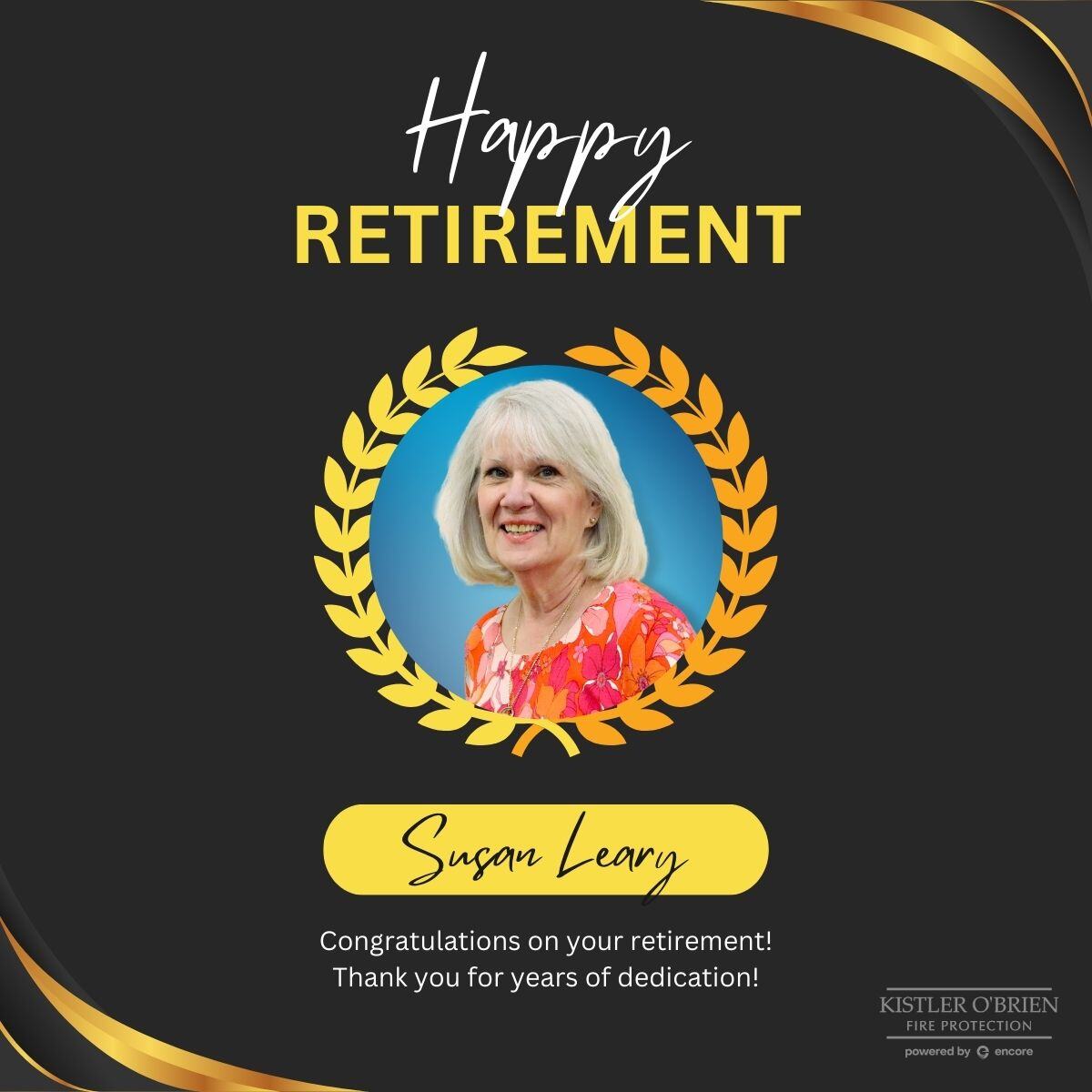 kobfireprotect's tweet photo. Team KOB celebrates Susan Leary's well-deserved retirement! She spent 13 years protecting people and property, most recently as an assistant project manager in KOB's Sprinkler Installation Division. Congrats, Susan, and thank you! #KOBFire #Retirement https://t.co/7hl0nfklfY