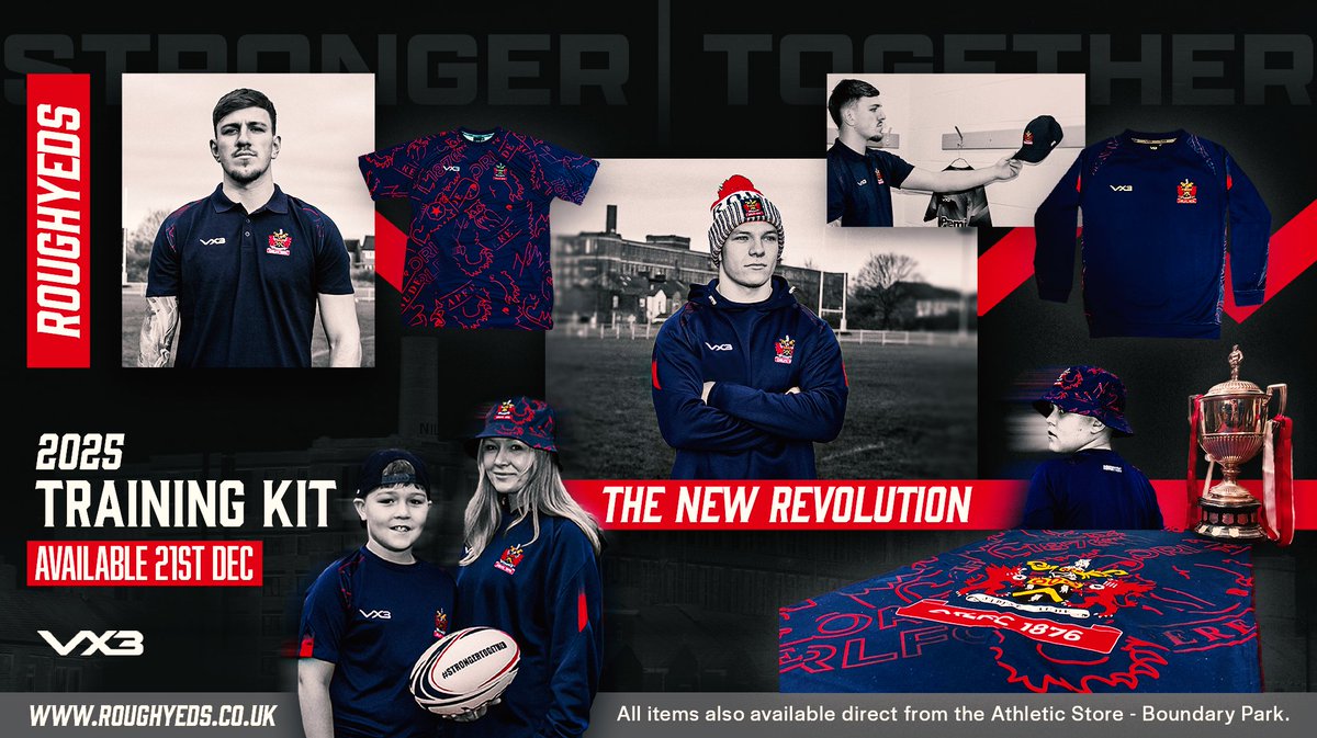 As well as unveiling our 2025 playing strip, our training range will be on sale this Saturday in the club shop at Boundary Park.  

This is your only chance to get your hands on the new items, ahead of Xmas.  

The shop opens from 10am, with a chance to meet the players from