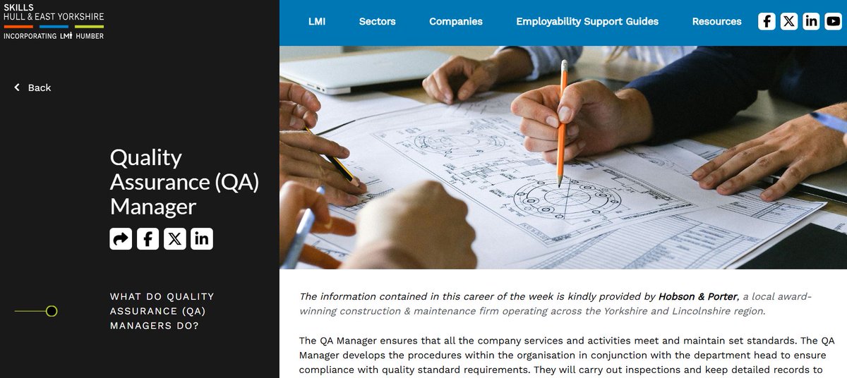Skills Hull and East Yorkshire (@skills_haey) on Twitter photo The construction industry offers a wide range of exciting careers. Discover one of them in this week’s Career of the Week – Quality Assurance Manager.
skillshullandeastyorkshire.co.uk/career-of-the-…
The information has kindly been provided by the local award-winning construction firm <a href="/hobsonporter/">Hobson & Porter</a> The construction industry offers a wide range of exciting careers. Discover one of them in this week’s Career of the Week – Quality Assurance Manager.
skillshullandeastyorkshire.co.uk/career-of-the-…
The information has kindly been provided by the local award-winning construction firm <a href="/hobsonporter/">Hobson & Porter</a>