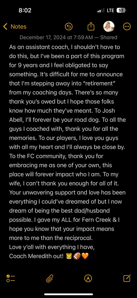 Man what a run. I lost my dad and brother, got married, had the twins all while coaching at FC. It’ll be very different but my priority is to raise mine the way I’ve tried to raise countless others. Thank you for giving me a shot <a href="/CoachJoshAbell/">Joshua Abell</a> <a href="/fcthsathletics/">Fern Creek High School</a> !!
🐯🏈🧡