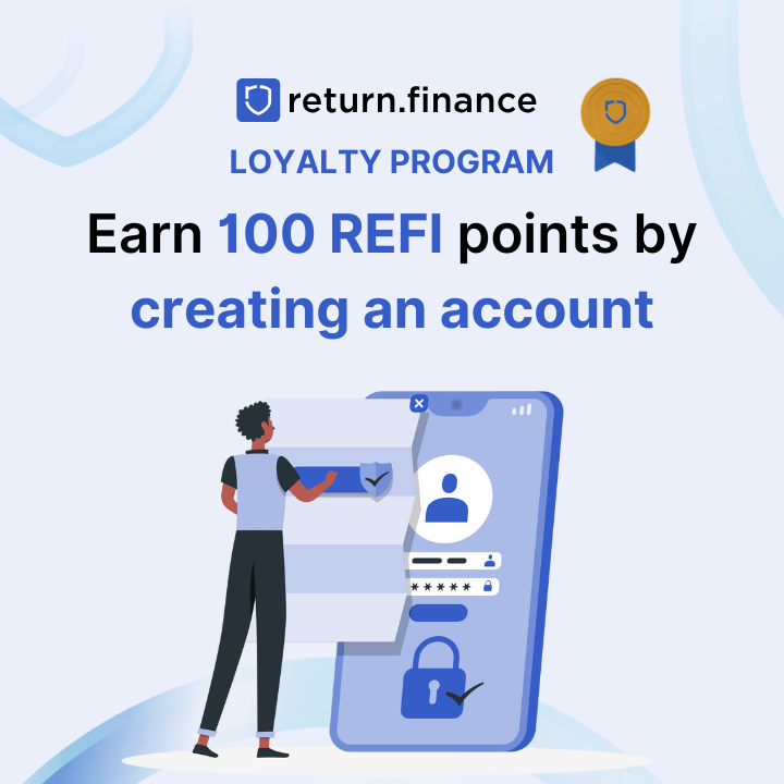ReturnFinance's tweet photo. 🎉 Get rewarded from the very start!
Earn 100 REFI points just for creating an account on Return Finance. Simple, easy, rewarding. 💸
Learn more and start stacking REFI points today 👉 https://t.co/Dvao3cB5bV
#REFIPoints #DeFiRewards #ReturnFinance https://t.co/lUvBrGnZwB