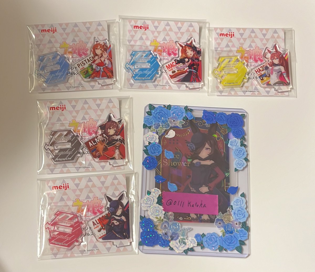 0111Kotoha's tweet photo. 【交換】 
ウマ娘 明治 ファミマ ファミリーマート アクスタ ミニアクリルスタンド 

【譲】
ライスシャワー　ジェンティルドンナ
スティルインラブ　ノースフライト　ミホノブルボン　半身

【求】
全身　各一

郵便交換希望(都内手渡し相談可)。
複数交換優先。

全身が１つも出なかったので… https://t.co/DYvUZUYoQ2