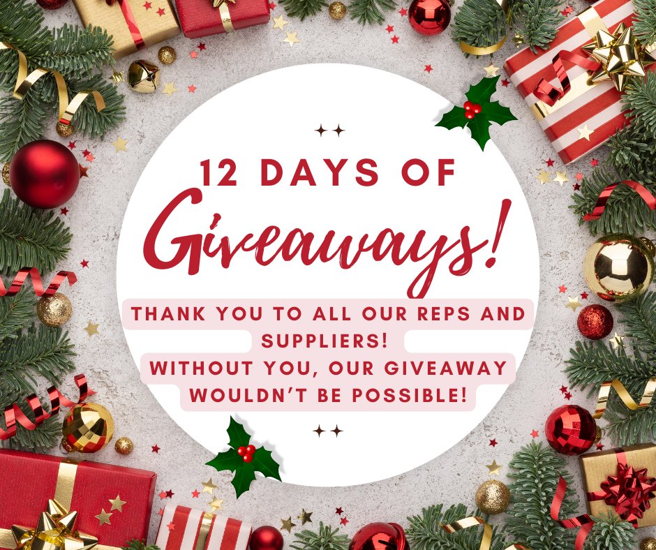 🎄And just like that, our Giveaway is  done!🎄

Thank you to everyone who participated, and again congratulations to all our winners!🥳

✨A HUGE Thank You to all of our Reps and Suppliers for helping us with our 12 Days Of Giveaways! This wouldn't be possible without you!✨