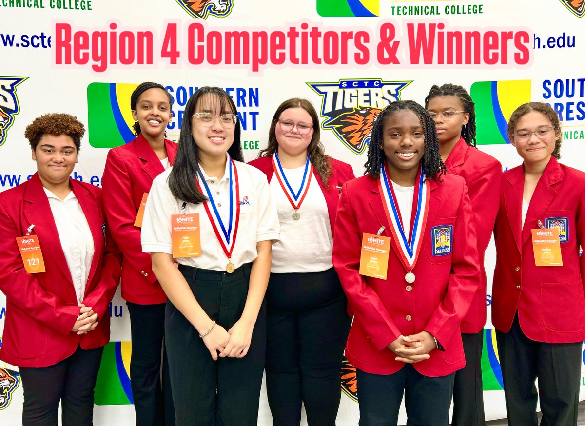 SCHS SkillsUSA had a great time at SkillsUSA Georgia Region 4 Competition on Friday, Dec. 6, at Southern Crescent Technical College. Three of our seven competitors medaled Gold and Silver and will advance to the SkillsUSA Georgia State Leadership &amp; Skills Conference in February.
