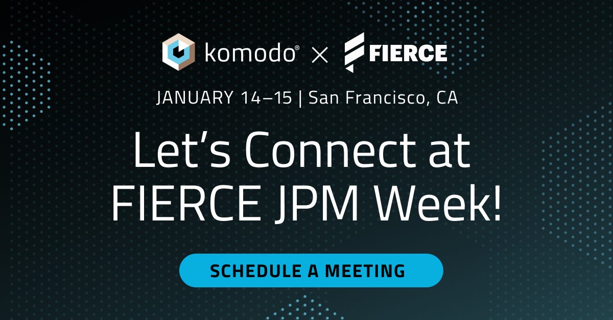 KomodoHealth's tweet photo. Attending #FierceJPMWeek? Join CEO @ArifNathooMD on Jan 14 at 10:50 am PT on the Mainstage to explore how AI and predictive intelligence are reshaping the life sciences landscape. Schedule a meeting in advance using this link: https://t.co/umzf1es3bs @FierceHealth @FiercePharma https://t.co/FSSx9X9izx