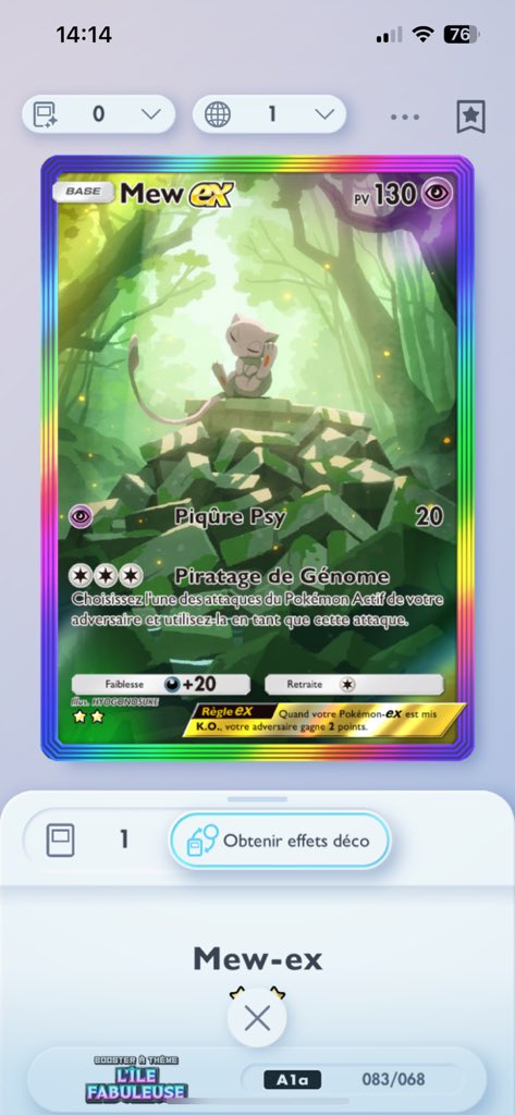 TitusFlavius__'s tweet photo. @PokemonTCGP_FR En 7/8 boosters https://t.co/ViV0jf4DVg