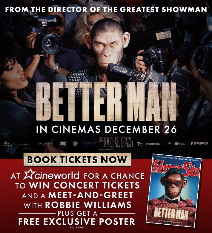 Robbie Williams (@robbiewilliams) on Twitter photo UK: Book your tickets for BETTER MAN today with <a href="/cineworld/">Cineworld</a> for a chance to win two concert tickets & a meet-and-greet with Robbie.
Tickets include a free exclusive poster when you arrive at the cinema, while stocks last!
Book tickets & more info >> promotions.cineworld.co.uk/better-man UK: Book your tickets for BETTER MAN today with <a href="/cineworld/">Cineworld</a> for a chance to win two concert tickets & a meet-and-greet with Robbie.
Tickets include a free exclusive poster when you arrive at the cinema, while stocks last!
Book tickets & more info >> promotions.cineworld.co.uk/better-man