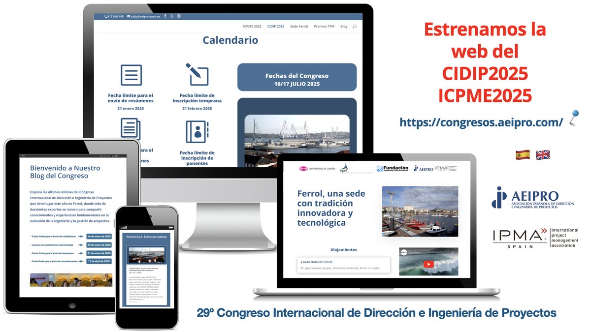 🔈 Estrenamos la nueva web del CIDIP2025 / ICPME2025

🇪🇸 congresos.aeipro.com/cidip-2025/
🇬🇧 congresos.aeipro.com

📌 Adaptada a tu dispositivo 💻 🖥️📱
📌 Con toda la información necesaria para el congresista.
📌 Con todas las novedades, keynotes, fechas y mucho más....