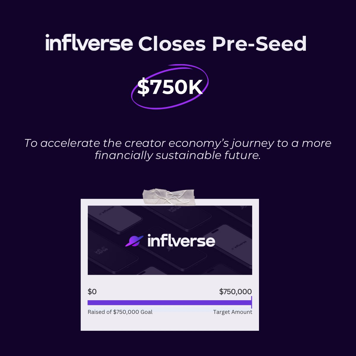 inflverse has secured $750K Pre-Seed 🫡

When we started, I knew we had something special, a chance to make real change in the creator economy.

What makes this raise extra special is that some of the creators we’re building for are now backing us too. To me, that’s the ultimate
