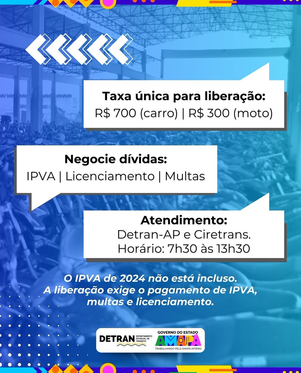 ajoaogomes's tweet photo. 🚨 Última semana do refis, preclaros.
Ótima oportunidade para regularizarem o veículo, o prazo é até o dia 20 de dezembro de 2024.
#GEA #SEFAZ #DETRAN_AP #REFIS https://t.co/fStpgPdDFi