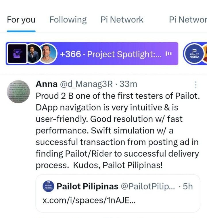 PailotServices's tweet photo. Community Feedback 📦 

A big thank you, Anna and Jeson Fernandez for your participation in our Pailot Pilipinas Exclusive App Testing 🇵🇭, and your feedback.

More to come soon. #PiNetwork https://t.co/o7qV46bFK5