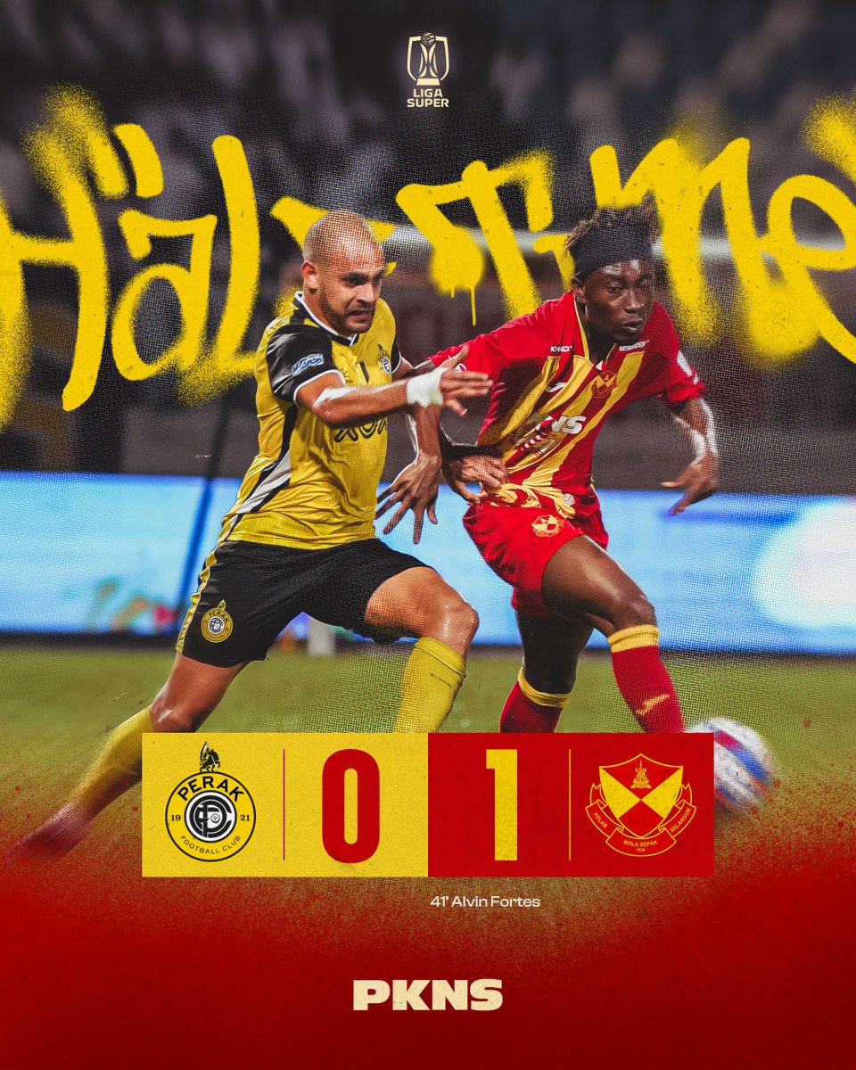 selangorfc's tweet photo. HT | PRK 0-1 SFC
Tamat separuh masa pertama perlawanan #PRKSFC di Stadium MP Manjung sebentar tadi. Terus berjuang #GergasiMerah!โค๏ธ๐
Dikuasakan oleh PKNS.
#SFC #MKLK
#MerahKuning #LambangKebanggaan
#PRKSFC #LigaSuper2024-25 https://t.co/r7BRDKKQpg