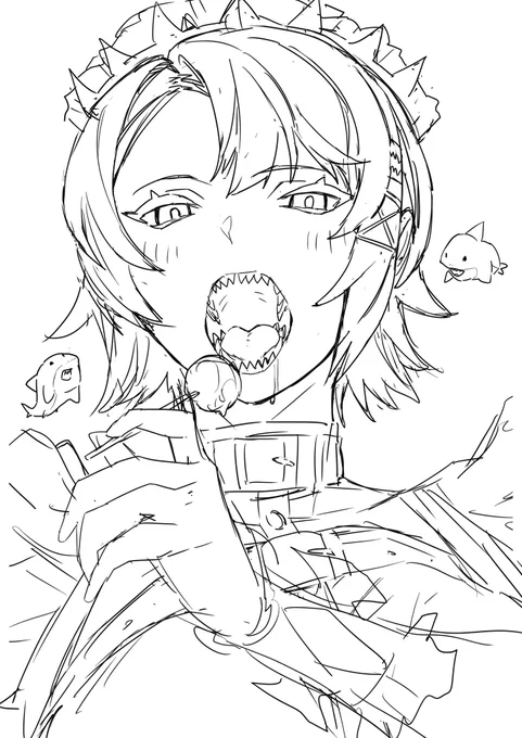 サメちゃんの落書き沢山した 
