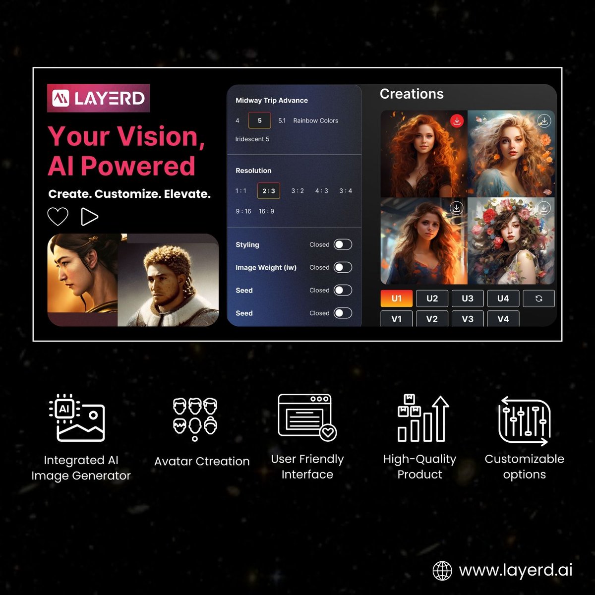 layerd_ai1's tweet photo. AI Image Generation—Simplified with Layerd AI 🚀
Bring your ideas to life with tools to create, customize, and elevate stunning visuals effortlessly.

Visit Us: https://t.co/tj6jCzpnUD

#AI #ImageGeneration #AIPowered #CreativeTools #DigitalArt #VisualDesign #LayerdAI #Innovation https://t.co/hx3kXv2WlU