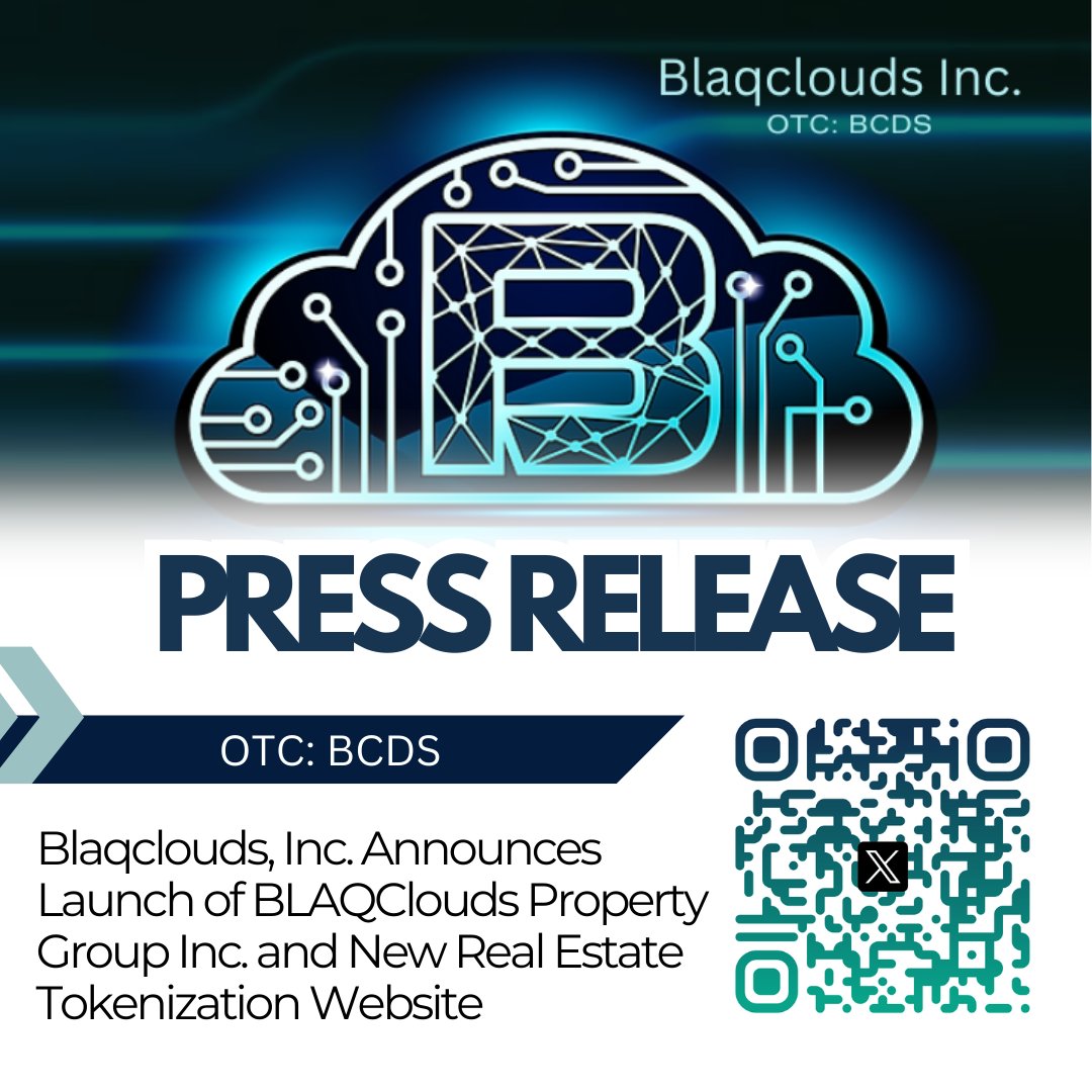 prism_mediawire's tweet photo. $BCDS @BlaqcloudsBCDS Blaqclouds, Inc. Announces Launch of BLAQClouds Property Group Inc. and New Real Estate Tokenization Website https://t.co/6E5eHDnFMJ #PRISMMediaWire #Blaqclouds #Blockchain #BlockchainTechnology #BlockchainInnovation #ZeusBlockchainPartners #BCDS #RealEstate #Tokenization #DeFi #DEX #CryptoNews #StockMarket #PressRelease