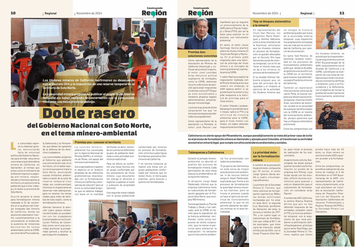 LA COMUNIDAD EXPRESÓ‼️ 
Su malestar general, denunciando falta de voluntad política del Gobierno Nacional para brindar soluciones concretas a la problemática minera de California, en Santander, al tiempo que entes como el <a href="/MinAmbienteCo/">MinAmbiente Colombia</a> imponen su agenda anti-minera.
<a href="/CARCDMB/">CDMB</a>