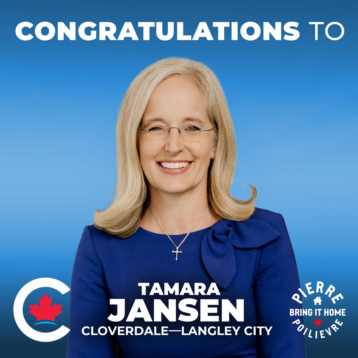 Congratulations to Tamara Jansen for bringing it home with a big win in Cloverdale—Langley City last night!

Tamara is ready to help us axe the tax, build the homes, fix the budget, and stop the crime.