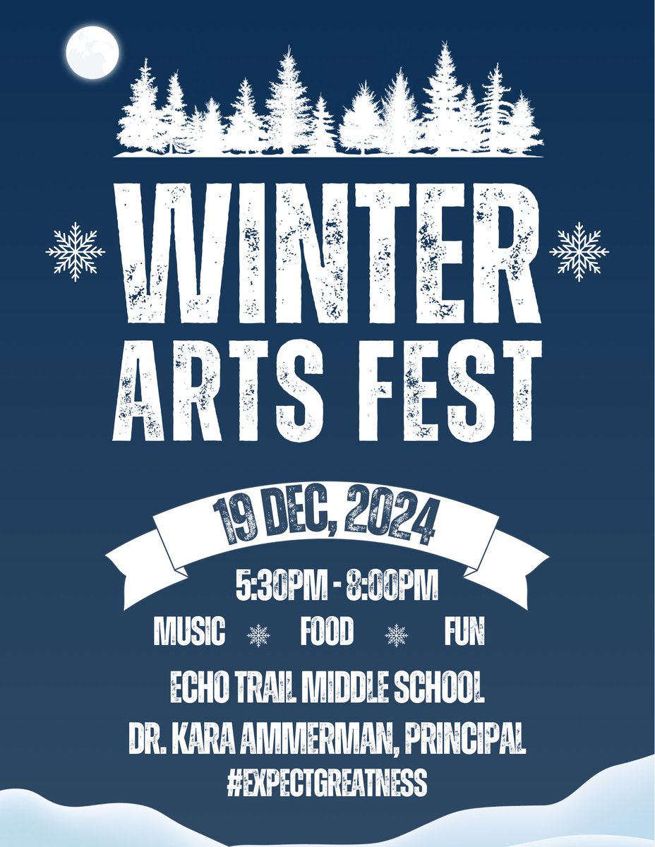 EchoTrailModMus's tweet image. 7th grade rockstars 🎸are preparing for their upcoming “Rockin’ in a Winter Wonderland” concert with a little “Cold”play ! ❄️ Catch them live along with our friends from @echotrailchoir &amp;amp; @echotrailband at our Winter Arts Fest! #ExpectgreaTness