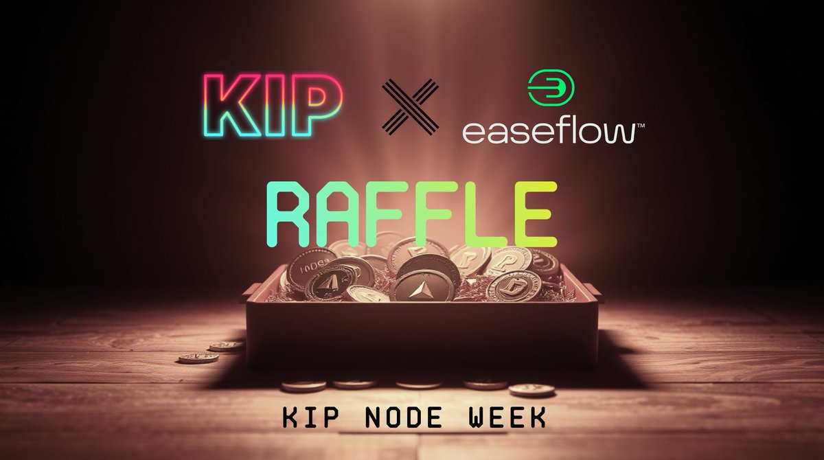 KIPprotocol's tweet image. We're celebrating KIP Node Week with a special raffle promotion in collaboration with our preferred NaaS partner @easeflowHQ 🤝

Prizes for 35 winners!
🏆 1 year FREE node deployment on easeflow x 10 winners
🎁 $20 of $KIP x 25 winners

Deploy your @KIPprotocol node(s) on…