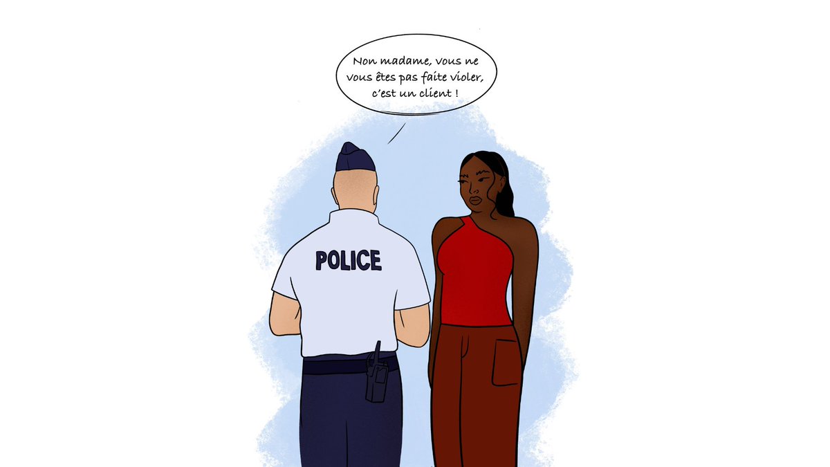 amnestyfrance's tweet photo. « On est encore dans une société qui considère qu’être violée, ça fait partie du métier de travailleuse du sexe, et qu’à partir du moment où il y a de l’argent, c’est comme si on avait implicitement accepté toute forme d’atteinte à nos corps. » 

@STRASS_Syndicat https://t.co/NV71pdU0L7
