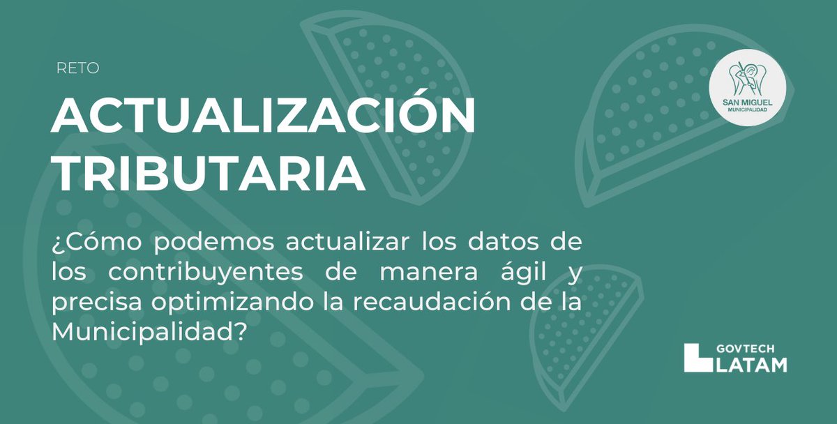 GovTechLATAM (@govtechlatam) on Twitter photo ¡Emprendedores tecnológicos, <a href="/MuniSanMiguelOK/">San Miguel (Bs. As.)</a> los busca!🚀
¿Cómo podemos actualizar los datos de los contribuyentes de manera ágil y precisa optimizando la recaudación de la Municipalidad?
Conoce más sobre el reto en: govtechlatam.org/retos/actualiz…
#LATAMESGOVETCH ¡Emprendedores tecnológicos, <a href="/MuniSanMiguelOK/">San Miguel (Bs. As.)</a> los busca!🚀
¿Cómo podemos actualizar los datos de los contribuyentes de manera ágil y precisa optimizando la recaudación de la Municipalidad?
Conoce más sobre el reto en: govtechlatam.org/retos/actualiz…
#LATAMESGOVETCH