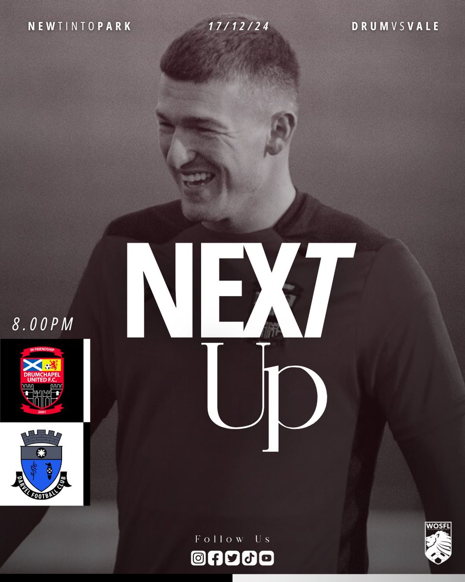 𝗠𝗮𝘁𝗰𝗵𝗱𝗮𝘆 🥁

Today's tie has been reversed and will be played at New Tinto Park. Season tickets remain valid, £9/£5/U16 Free at the gate and the bar area will be open for food and drink. We look forward to seeing everyone cheering on the Drum tonight.

#DRUDAR 🥁